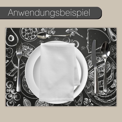 100 Tischunterlagen Menü-Motiv Tafel DIN A3 eckig Platz-Set aus Papier dv_817 - Bild 5 von 7