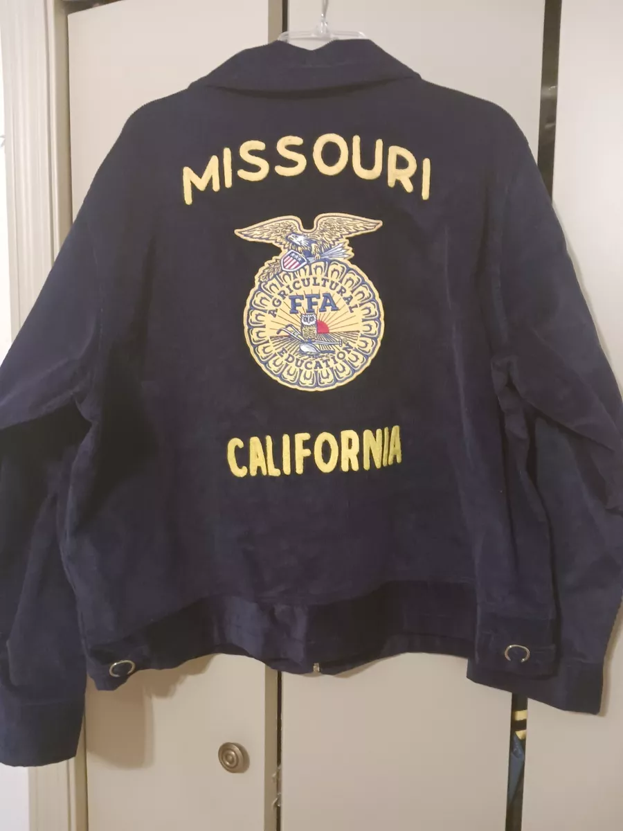Missouri California FFA Corduroy Chain Stitch Patch Agricultural Jacket and Pin