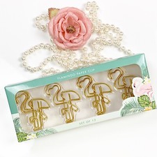 12pcs Flamingo Bookmark paperclips