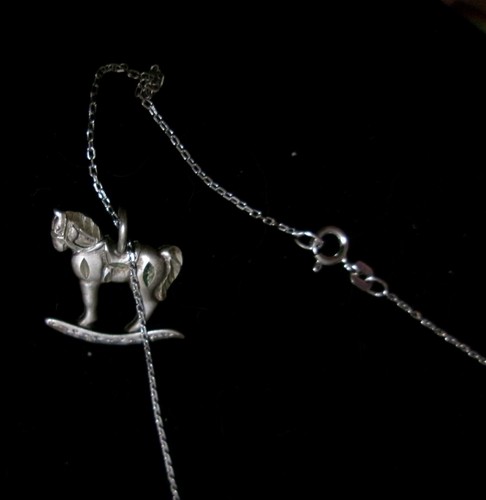 Vintage Schaukelpferd 925 Silber Halskette 18" Italy Silberkette Pferd geätzt - Bild 11 von 19