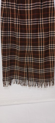 WORTHINGTON Blanket Fringe Skirt Sz 10P Plaid  Wool Blend Lined Dark Academia - Picture 7 of 13
