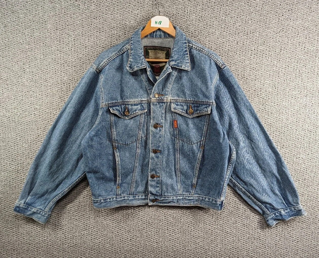 Post Bag Outdoor Wear Vintage Blue Denim Jean Retro Italian Trucker Jacket M