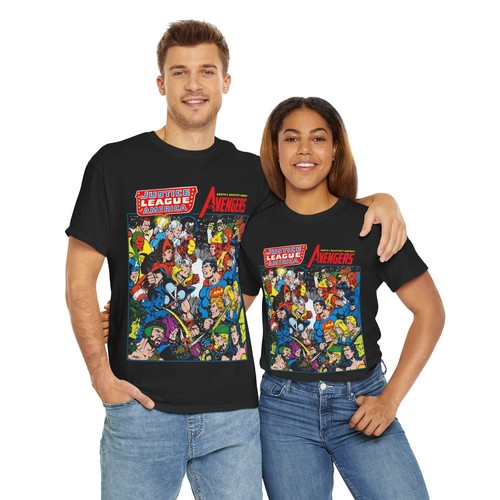 Justice League/Avengers T-Shirt - DC & Marvel Comics Art - George Perez - JLA - Picture 15 of 69