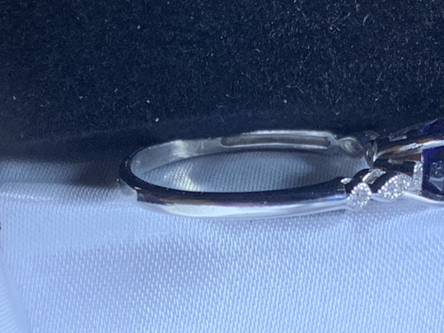 Rare Natural Sapphire Color Changing Ring. Blue to Purple. 14K WG w/Diamonds EGL - Picture 10 of 20