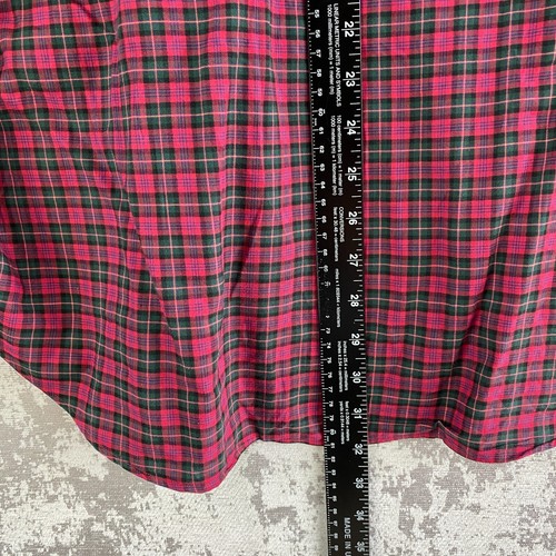 Ralph Lauren Shirt Mens L Red Tartan Plaid Long Sleeve Button Front Pony Preppy - Picture 12 of 13