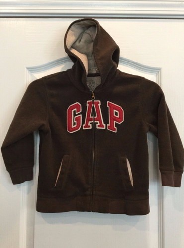 BabyGap Athletic Dept Boys Hooded Graphic Jacket Size 5T Brown 122