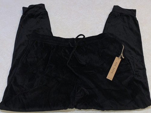 Rae Dunn Womens Halloween Trick or Treat Black Velour Joggers Lounge Pants M NWT - Bild 4 von 5