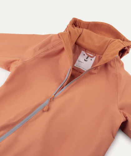 Kidly Waterproof Fleece Lined Rain Suit - Orange Phesant - Size 12-18mos - Picture 3 of 5