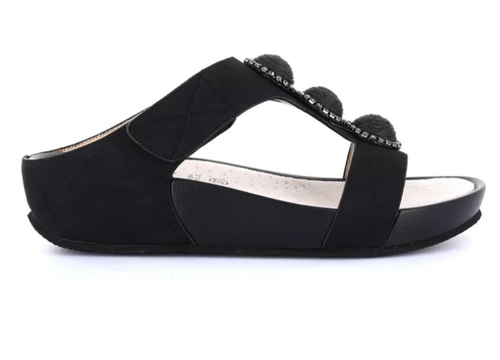 GRÜNLAND DIRA CI0881-C9 CIABATTE SCARPE DONNA DA INFILARE STRAPPO PIETRE NERO - Imagen 2 de 5