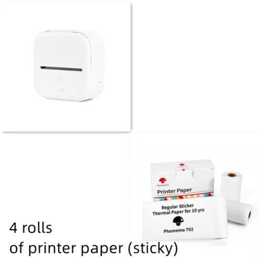 Portable Mini Thermal Label Printer for Home Photos Student Study Error Notes