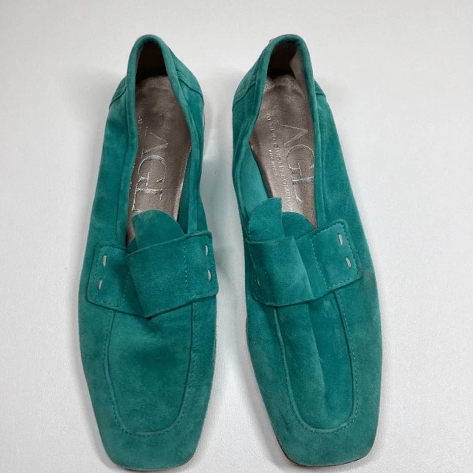 AGL suede turquouise Green Loafers Women's Size EU41 US10 - Image 3 of 4