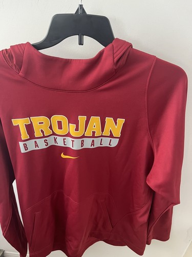 Nike USC Hoodie Men XL Trojan Basketball Fleece Pullover Red Sweatshirt Logo - Picture 1 of 7