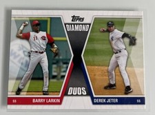 2011 Topps BARRY LARKIN DEREK JETER Diamond Duos Cincinnati Reds Yankees #DD-LJ