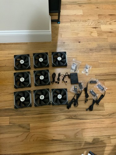 8 fans LIAN LI UNI FAN SL120 Black 5pack & 3Pack w/ 1 Controller RPM 120mm -