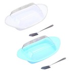 Kitchen Refrigerator Butter Tray Dish Crock Holder Boat Shape Storage Box Case