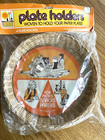 Wicker Rattan Woven Bamboo Paper Plate Holders New set of Four