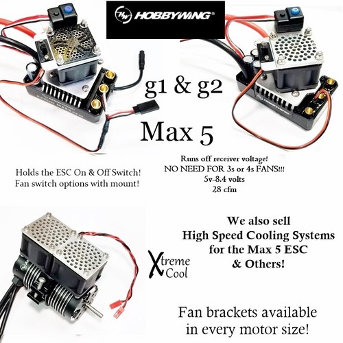 RCP Xtreme Cool Hobbywing Max 6 High Speed Cooling Fan 8 volt 28cfm System - Picture 18 of 21