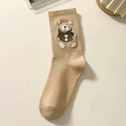 5Pairs Cute & Comfortable Teddy Bear Extra Soft Multicolor Men Women Socks - 第 15/16 張圖片