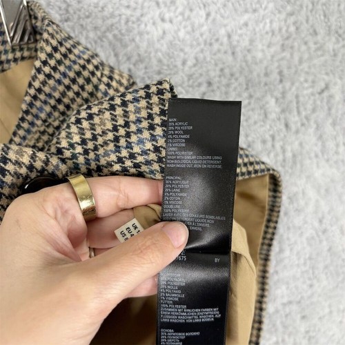 Whistles Houndstooth Full Button Front A-Line Skirt Size 8 Tan Wool Blend Casual - Picture 9 of 10
