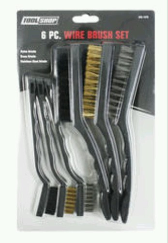 6pc Large & Small Cleaning DETAIL BRUSH SET Steel Wire/Brass & Nylon - Picture 3 of 3