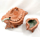 Tureen with Bowl and Serving Spoon Ceramic Conch Sea Shell