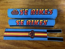 SE BIKES LIFE BMX PAD SET BLUE & MULTI COLORS FITS SE BIKES & OTHERS NEW