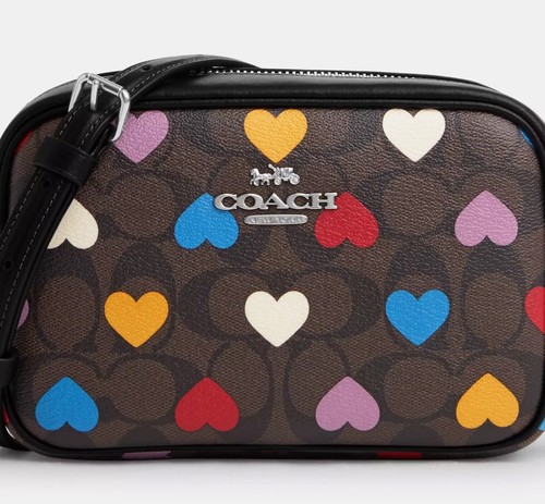 ☂️🍄Coach☄️MINI☄️Jamie Camera Bag In Signature Canvas With Heart Print - Picture 5 of 5