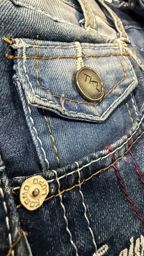 Kosmo Lupo RARE Mens Blue Distressed Jeans Japanese Streetwear Size UK W30 L31 - Picture 11 of 23