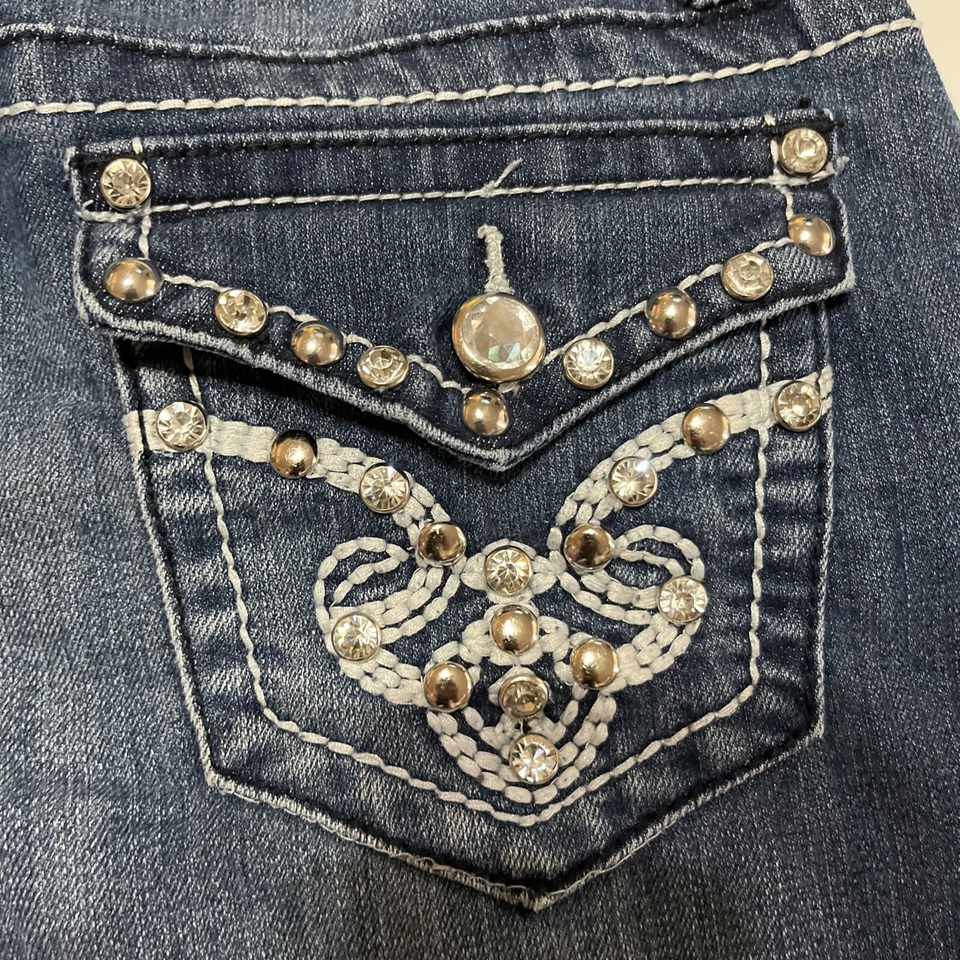 Jeans capri recortados adornados Earl Jeans para mujer talla 2P Foto 3 de 4