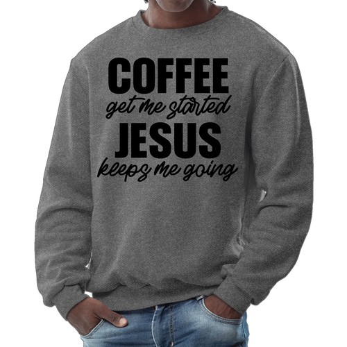 Sudadera gráfica para hombre - Café Get me Started - Jesús me mantiene en marcha - Imagen 7 de 70