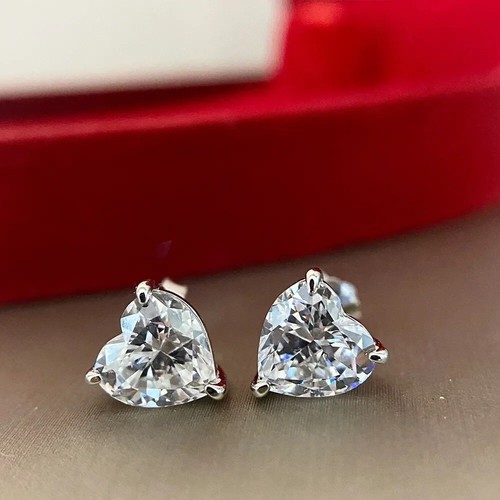 1-4 carat women's earrings Moissanite certificate Gra 925 gold silver plated - Foto 8 di 17