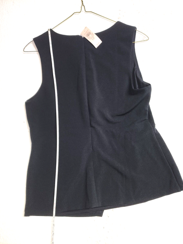 Ann Taylor Top Damen Large Petite Schwarz Ärmellos Rundhals Bluse Freizeit - Bild 8 von 14