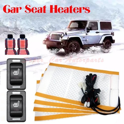 Universal Seats Carbon Fiber Heated Seat 12V Heater Pad Kit Car Cushion Switch - Picture 2 of 11