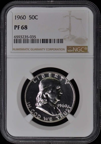 1960 Franklin Half Dollar 50C NGC PR68