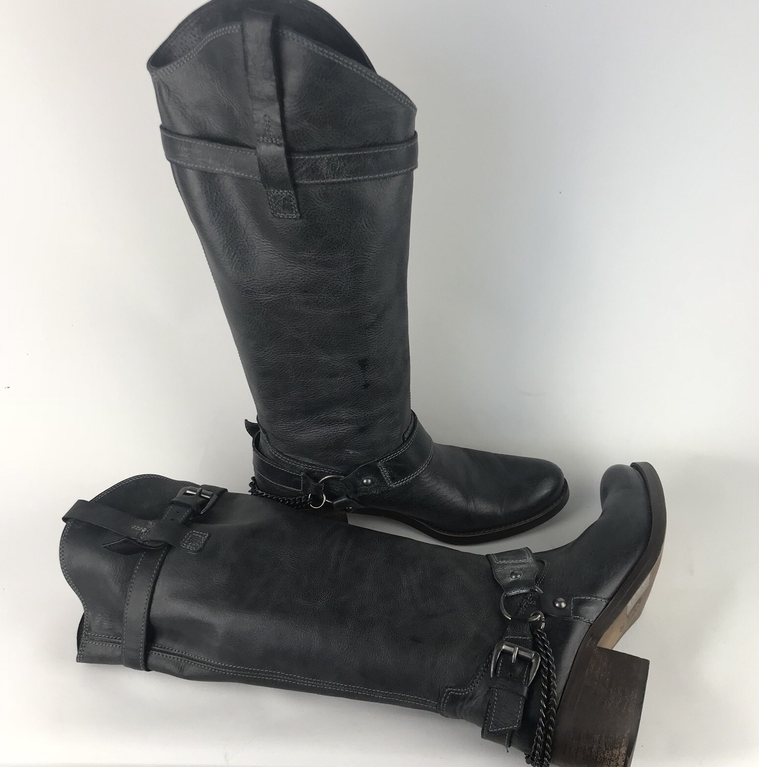 DUNE Größe Größe DUNE UK 6 Dark Grau Leder Western Style Cowboy Stiefel a3a263 DUNE Größe Größe DUNE UK 6 Dark Grau Leder Western Style Cowboy Stiefel a3a263
