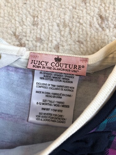 New Juicy Couture Designer Baby Girl Plaid Multi Tunic Dress Legging Set 6-12M - Picture 6 of 11