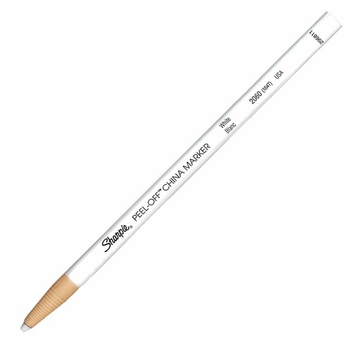 2060 Sharpie Peel-Off China Grease Marker Pencil, White, Pack of 10
