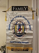 vintage ST. PAULI GIRL BANNER - Brewed and bottled in Bremen, Germany