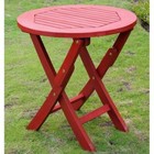 Pemberly Row 19" Folding Patio Table in Barn Red