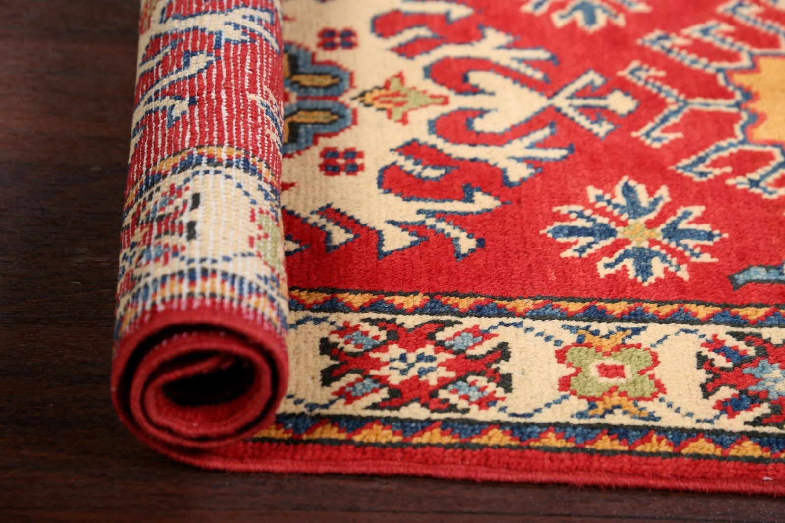 Geometric Super Kazak Pakistan Oriental Area Rug Hand-Knotted RED/IVORY 2'x3' Super opłacalna, wysoka jakość