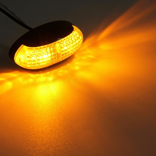 10x Amber 4 LED Side Clearance Marker Light Car Truck Tail Trailer Lamp 12V-24V - Picture 2 of 8