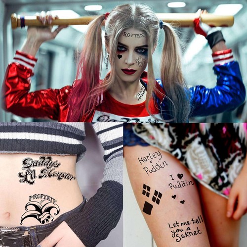 5 Sheets HQ Joker Tattoo Stickers For Women Men Adults, Halloween Temporary Face - Picture 2 of 7