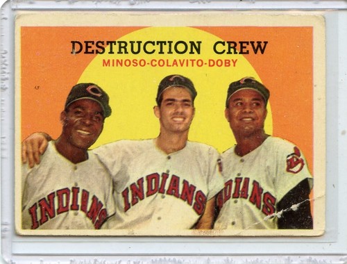 1959 Topps Destruction Crew Indians Larry Doby Rocky Colavito #166 ⭐️💥🎯 F/G - Picture 1 of 2