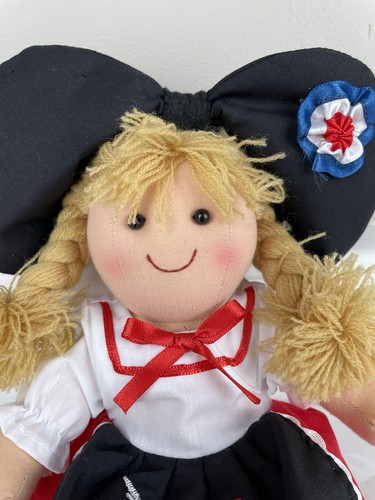 ALSACE FRANCE French Raggedy Ann Blonde Doll Braids Traditional Costume NWT - Picture 2 of 5