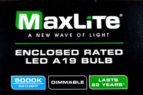 MaxLite A19 Dimmable 10W LED Bulb 4PK 75W Replacement 5000 Daylight E26 Base - Picture 3 of 3
