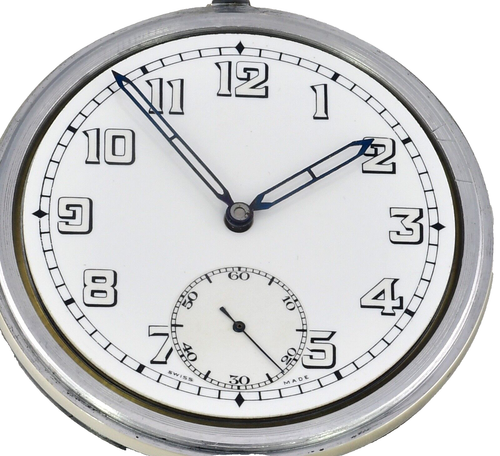 Vintage Swiss TAVANNES 15 Jewels Railroad Pocket Watch - Steam Locomotive - - Bild 4 von 6