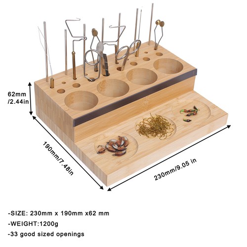 Fly Tying Fishing Kit Tool Organizer - Wooden Fly Fishing Desk - Picture 2 of 10