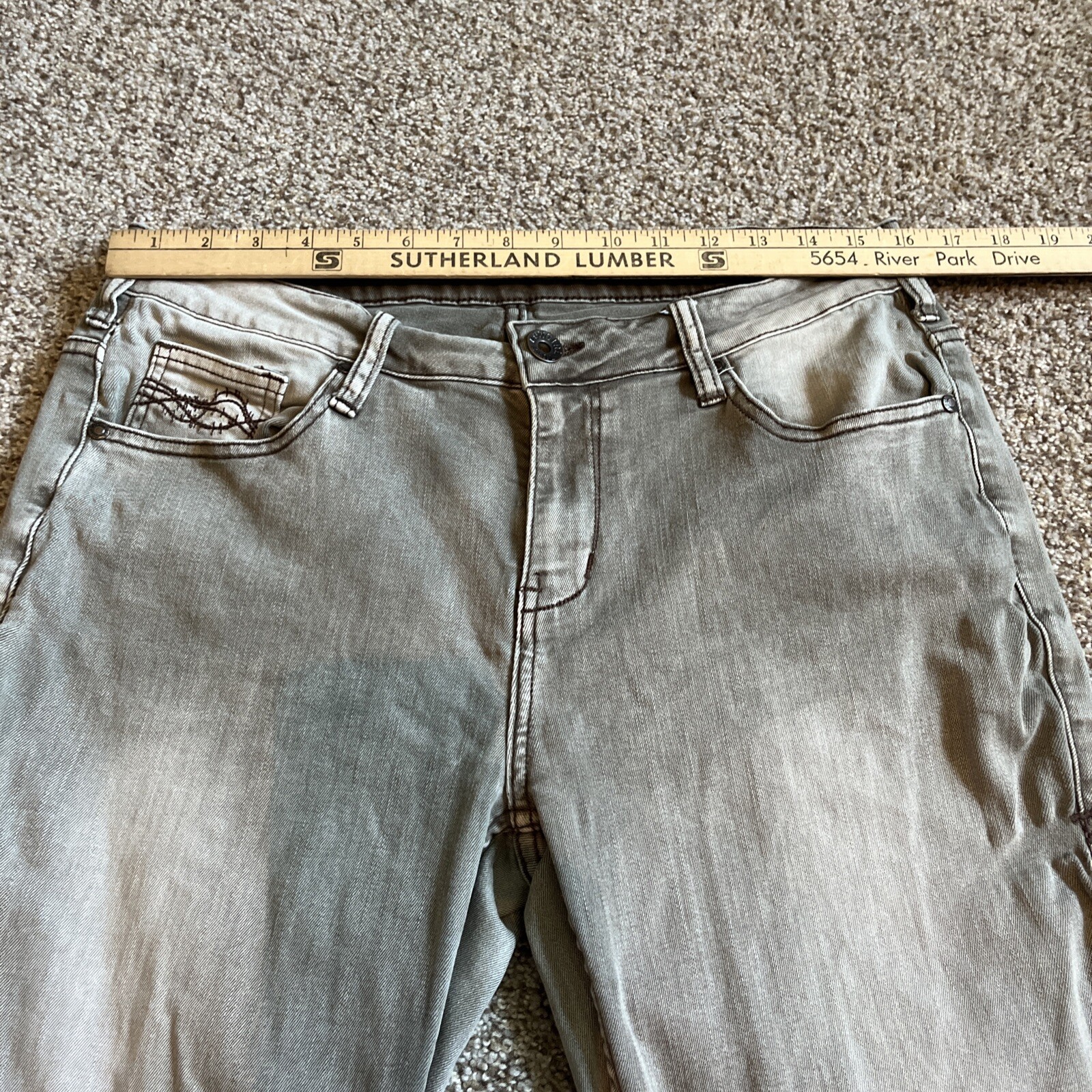 Cowgirl Tough Co Dusty Road Jeans 33x33 (32 X 31.5) Stone Washed Brown Denim - View 7