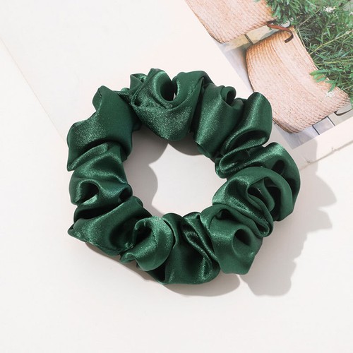 Simple Elegant Rubber Band Elastic Hair Band Silky Satin Scrunchies Candy Color - Picture 28 of 28