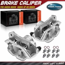 Pair Front Side Disc Brake Caliper with Bracket for Mazda B2000 B2200 1987-1993